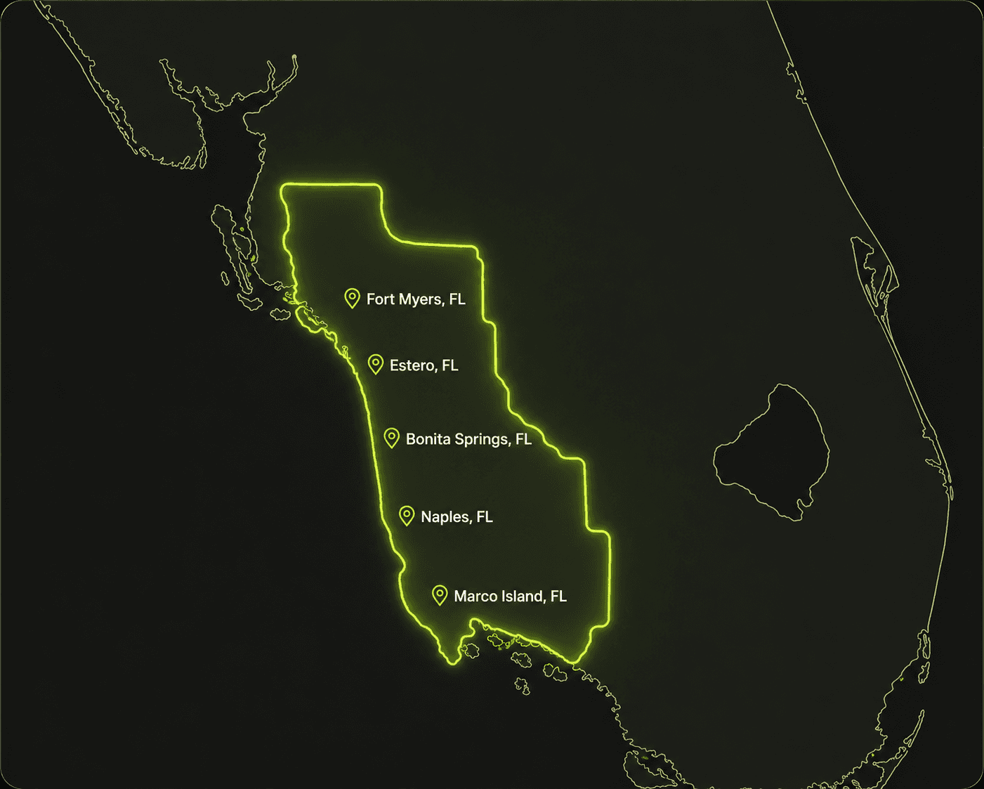 Prime Ops Hauling junk removal service area — Naples, Bonita Springs, Estero, Fort Myers, and Marco Island, Florida